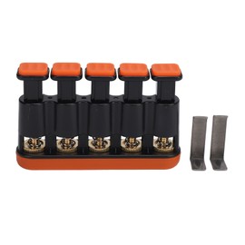 Finger Strengthener 3 to 8.5 Lbs Tension Adjustable Soft Button Cap Anti Slip Grip Exerciser for Guitar Piano Orange
