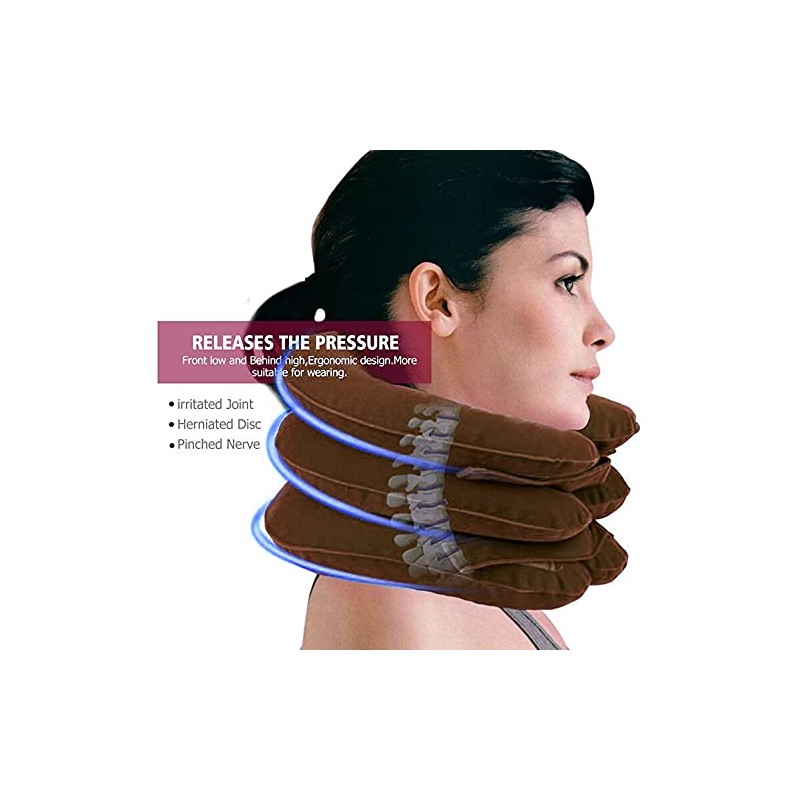 HOB Collarín Para Tracción Cervical Inflable Suave Alivia Dolor