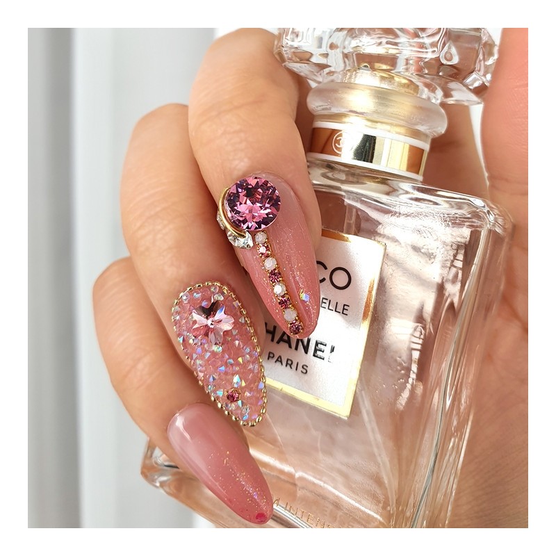 Flower ending handmade nail tip - Natural / 플라워 엔딩