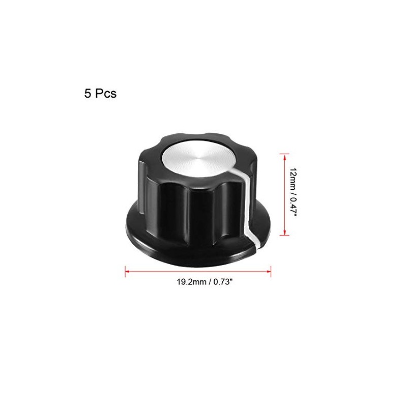 sourcing map 5Pcs Speaker Control Knob Power Amplifier Knob Black