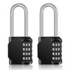 ZHEGE Combination Padlocks Long Shackle, Outdoor Padlocks Heavy Duty and