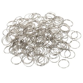 PATIKIL Mini Split Rings, 200 Pack 15mm/0.6" OD Split Circular Ring Stainless Steel Clip Ring for Fastening Chandelier Crystal Lamp Accessories, Silver