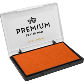 StampMark Premium Stamp Pad Medium Size 3" x 4" - for Traditional Rubber Stamps - Felt Pad Orange Color