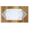 Festive Christmas Table Runner Sandy with Plauen Lace in White/Gold