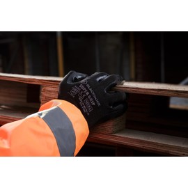 Blackrock Super Grip Work Gloves, Black Nitrile Gloves, Safety Gloves Men Women, Working Gloves, Roofing Gloves, Warehouse Gloves, Thin Work Gloves, DIY, Gardening Gloves, Outdoor - Size 8/Medium