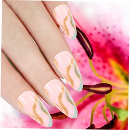 WOONEKY 24pcs Striped Press Nails Full Cover False Nail Tips for Stunning Manicure Lightweight Portable for Home and Salon Use for Parties Special Occasions