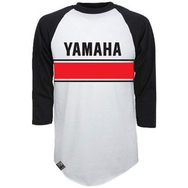Factory Effex 17-87238 'YAMAHA' Vintage Raglan Baseball Shirt (White/Black, XX-Large)