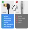 Duttek Cat8 90 Degree Ethernet Extension Cable, Extreme Thin Left