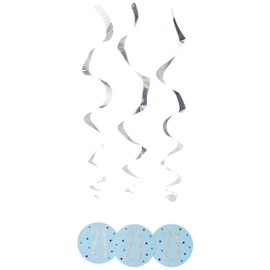 Unique 83797 Blue Prismatic 21st Birthday Hanging Decorations,32" 6 Pcs, Age 21