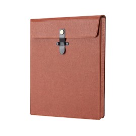 QiXin Black PU Leather Thick File Folder, Snap Closure File Organizer, Thickened Important Document Folder, Document Organizer, Laptop Sleeve Notebook Case, Leather Folder A4 Envelopes Filing Folder