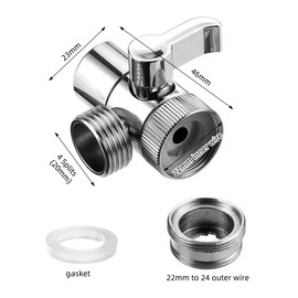 Shower Diverter V alve 3 Way Kitchen Tap Diverter Sink Faucet Splitter for Dishwashers Washing Machines Shower Nozzles in Kitchen Sink Tap and Bathroom Ordinary Shower Hoses or Water Supply Hoses