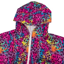 EOSIEDUR Women's One Piece Tracksuit Outfits Windbreaker Jacket Camouflage Crop Top Pants Jumpsuit Set Leopard Print M