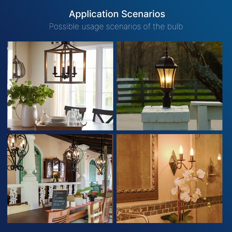 FLSNT 100W Equivalent LED Candelabra Bulbs, 800LM Dimmable LED Chandelier