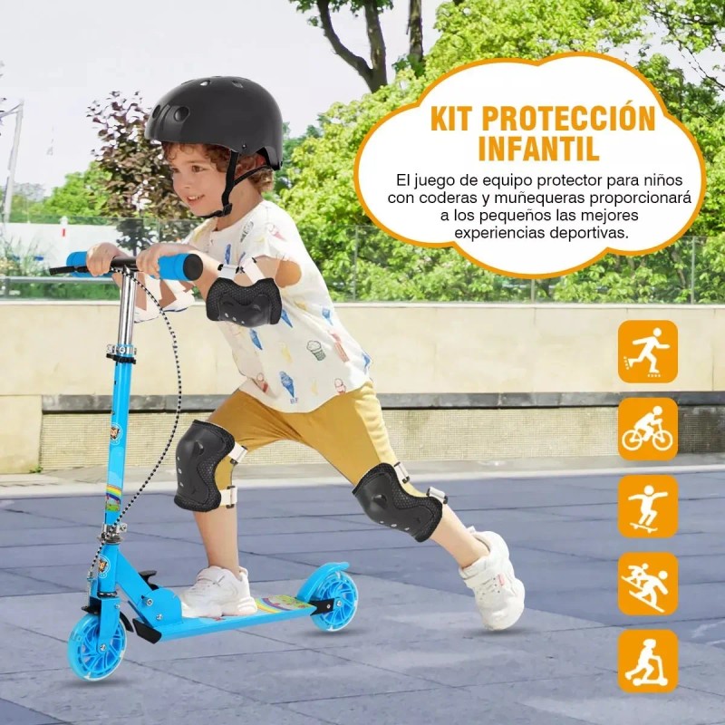 7pzas Kit De Proteccion Rodilla Codo Mano Patinaje Para Niño