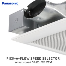 Panasonic Panasonic FV-0510VS1 WhisperValue DC Energy-Saving Bathroom Ventilation Fan, Quiet, Lowest Profile Energy Star Certified Ceiling Mount Fan