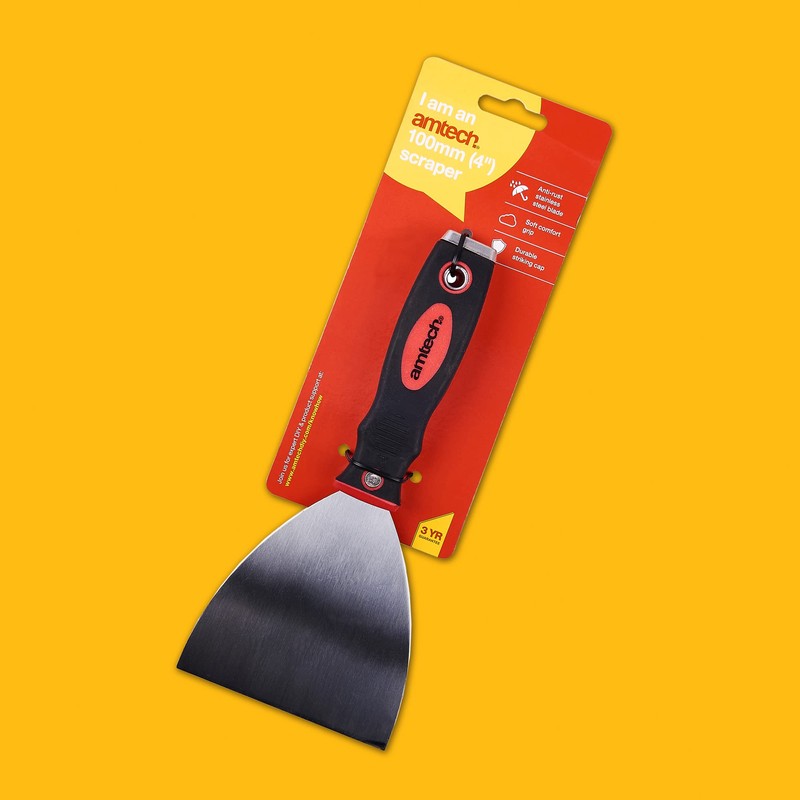 Amtech G0675 100mm (4") Scraper with Soft Grip Handle