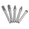 5Pcs Rotary File Bit 2 Pattern Woodworking Grinding Head Drill