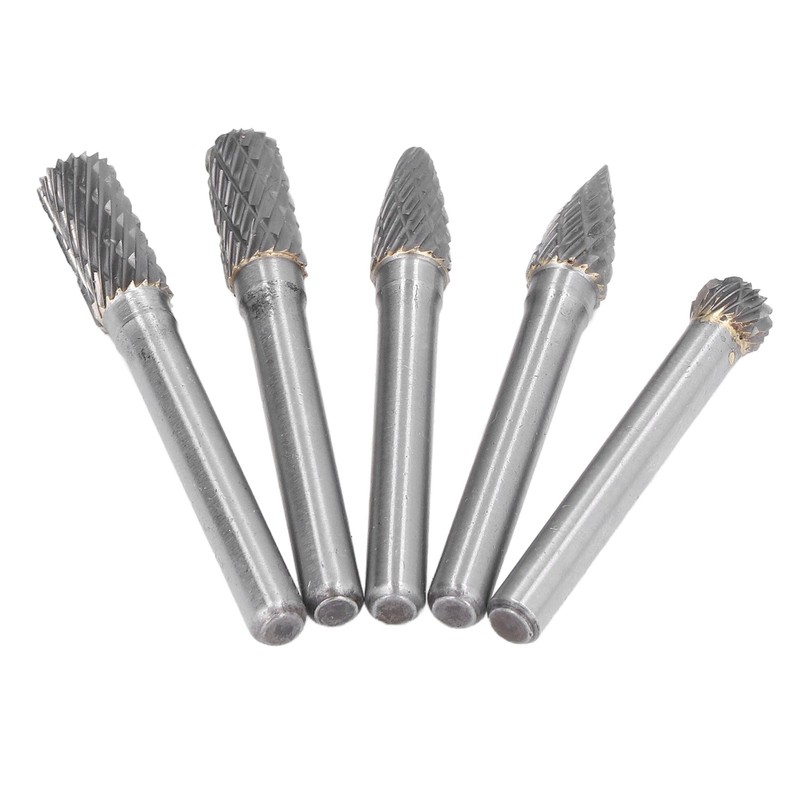 5Pcs Rotary File Bit 2 Pattern Woodworking Grinding Head Drill