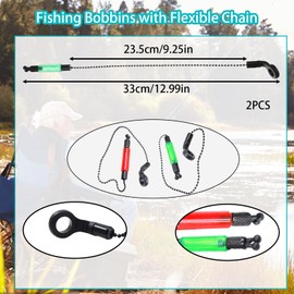 YREYBN 2Pcs Fishing Bobbins, Bite Alarm Bobbins for Carp Fishing, Light Bobbins Carp Fishing Swingers, Durable Metal Construction, Red and Green