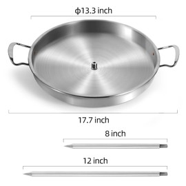 IDAKOS Vertical Skewer Grill.Stainless Steel al pastor skewer for grill .Vertical Skewer griddle,Vertical spit, Turkey roasting pan, Barbecue Grill Stand,Roasting pan, Great for Tacos Al Pastor,