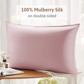 ATreebag Silk Pillow Cases 2 Pack with Hidden Zipper for Hair and Skin Beauty, 19 Momme 100% Mulberry Silk Pillowcase with Gift Box (Light Plum, Standard, 2pc)