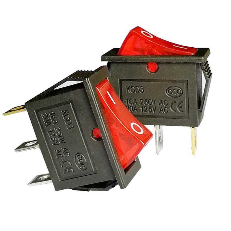 5 unidades AC 16A/250V 20A/125V interruptor de 3 pines 2