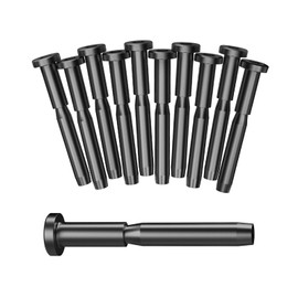 BLIKA 10 Pack 3/16" Black Invisible Cable Railing Kits for 2"x2" Wood & Metal Posts, T316 Stainless Steel Invisible Receiver and Swage Stud End for Deck Stair Railing, Black Cable Railing Hardware