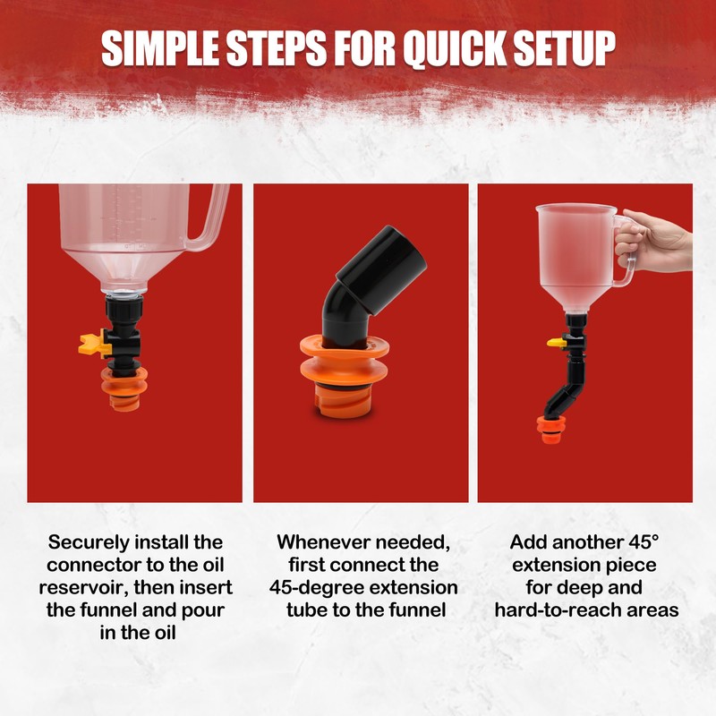 18Pcs No-Spill Engine Oil Funnel Kit, 1.59QT/1.5L Automotive Oil Funnel