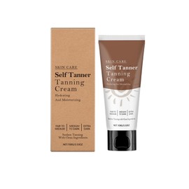 Gradual Self Tanning Lotion Sunless Gradual Self Tanner Moisturizer Cream for Women with Coconut Oil and Shea Butter Natural Ingredients No Sticky, No Transfer, Streak-Free Fake Tan, Fair to Dark