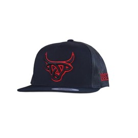 LOST CALF 3D Stitch Black Red Logo - Hats Cap, One Size-X-Large