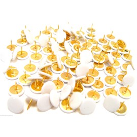 White Drawing Pins Brass White Headed Drawing Pins Thumb Tacks Push Pins 100 New