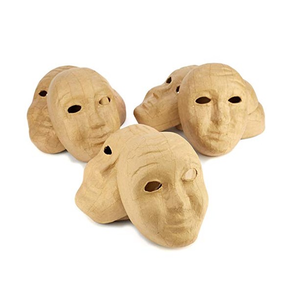 Factory Direct Craft Set of 4 Paper Mache Masks Ready