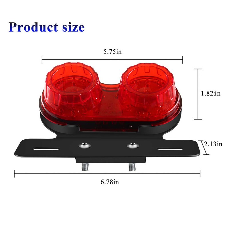 Sidaqi Motorcycle Tail Light with License Plate Holder Running Light