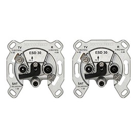 Kathrein ESD 30 Satellite Socket 3-Way (TV, Radio, Sat, Single Connection Socket) (Pack of 2)