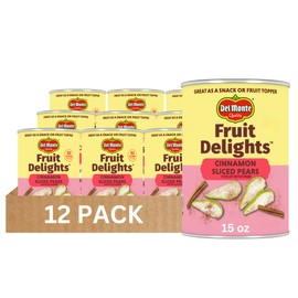 Del Monte Fruit Delights Sliced Pears with Cinnamon in Extra Light Syrup, 15 oz. Cans, 12 Pack