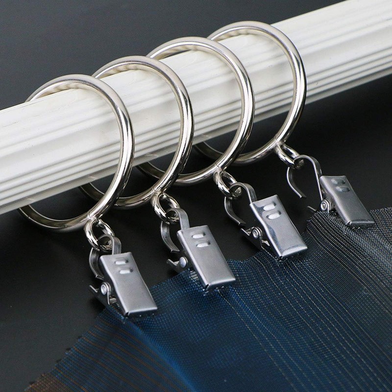 KaiYi 60pcs Curtain Clips Curtain Hooks 430 Stainless Steel Curtain