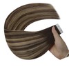 YoungSee Tape in Human Hair Extensions Brown Balayage Hair Extensions