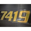 Sport Series Domed Boat & Jet Ski Raised Registration Numbers Gold With Black & Chrome 16 PCS