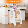 Ezebaby Toddler Standing Tower, 3-Adjustable Height Toddler Kitchen Step Stool,