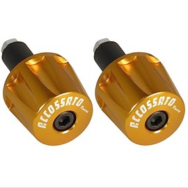 Paar von Accossato Gold Gegengewichte für Lenker mit Innenloch von 12 mm bis 20 mm für Mv Agusta Brutale 910 von 2005 bis 2008 (CC 910)