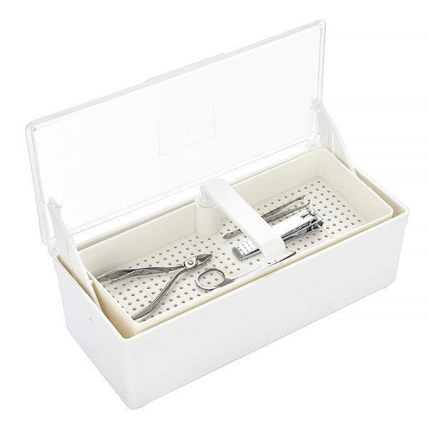 JUXYES Plastic Sterilizing Tray for Nail Art Accessories Tools, Portable