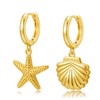 SANNYRA Shell Earrings for Women - 14K Gold Plated Earrings