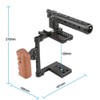 CAMVATE DSLR Camera Cage Top Handle Wood Grip for Canon