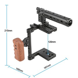 CAMVATE DSLR Camera Cage Top Handle Wood Grip for Canon Nikon Sony Panasonnic