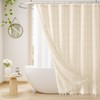 Craidlela Extra Long Boho Farmhouse Shower Curtain with Tassel, Modern