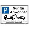 Sign "Parken - Nur für Anwohner" Sign 300 x 200