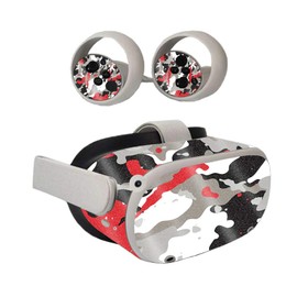 MightySkins Glossy Glitter Skin Compatible with Oculus Quest 2 - Red Camo | Protective, Durable High-Gloss Glitter Finish | Easy to Apply, Remove, and Change Styles | Made in The USA