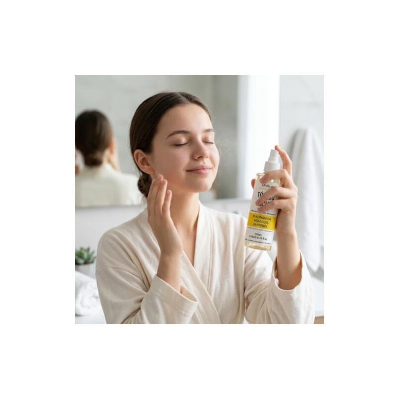 Tónico Facial Sensible, Niacinamida, Bisabolol y Pantenol 250ml, Hidratante.