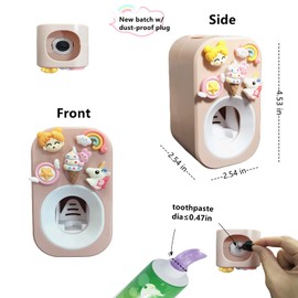 Automatic Kid Toothpaste Dispenser for Shower,Toothpaste Squeezer for Kids & Family,Wall Mounted Bathroom Decor by Mr. Thumbs (1pc,Unicorn)