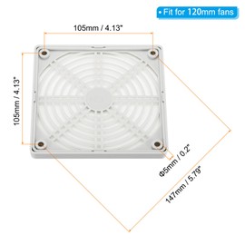 PATIKIL 120mm Fan Finger Grille Grill Protector Guard Fan Protective Cover 120x120mm Exhaust Fan DIY Equipment Computer White